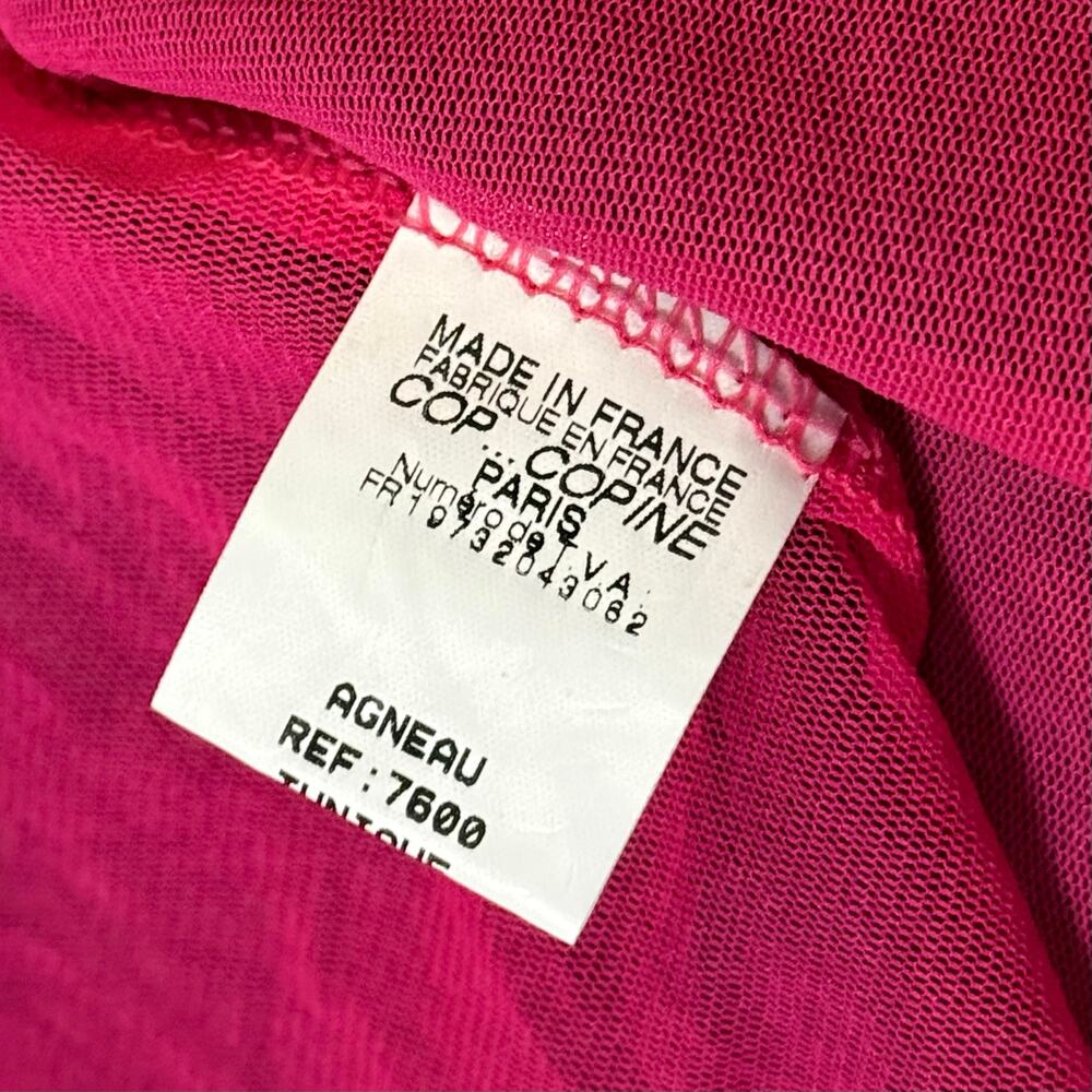 Cop Copine Layered Mesh Top Color Shift Black Pink Lettuce Edge Y2K Size 1 Small - Picture 8 of 14